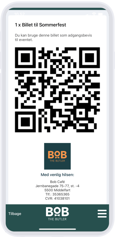 Bestillings app - Se købte billetter