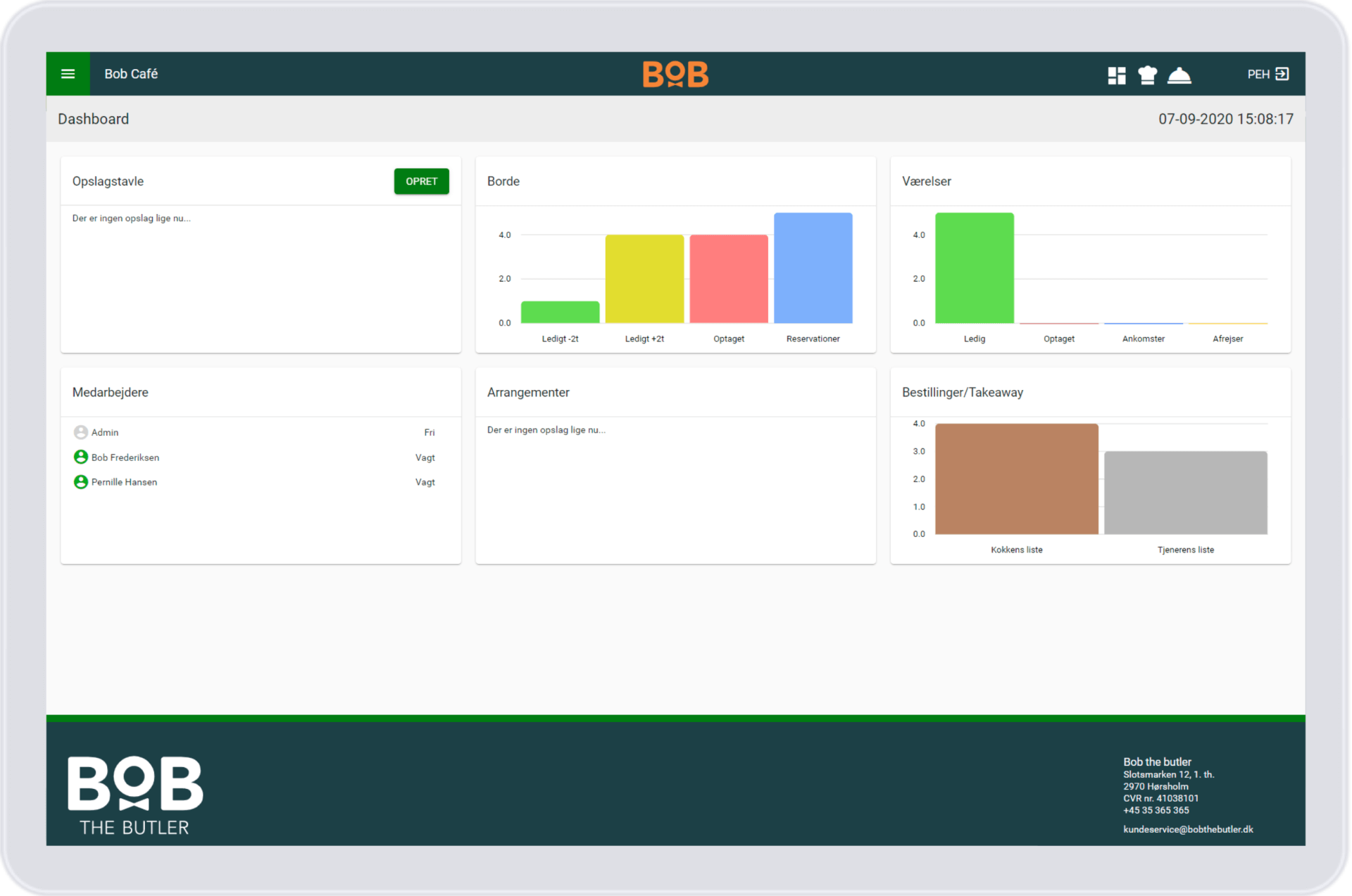 Kassesystem - Dashboard