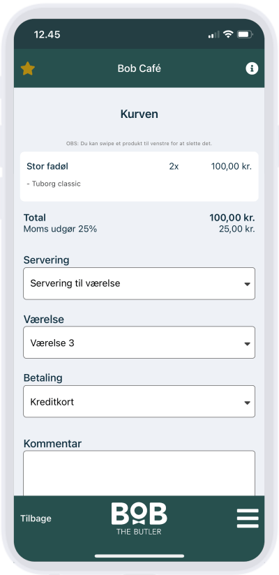 Bestillings app - Opret bestilling