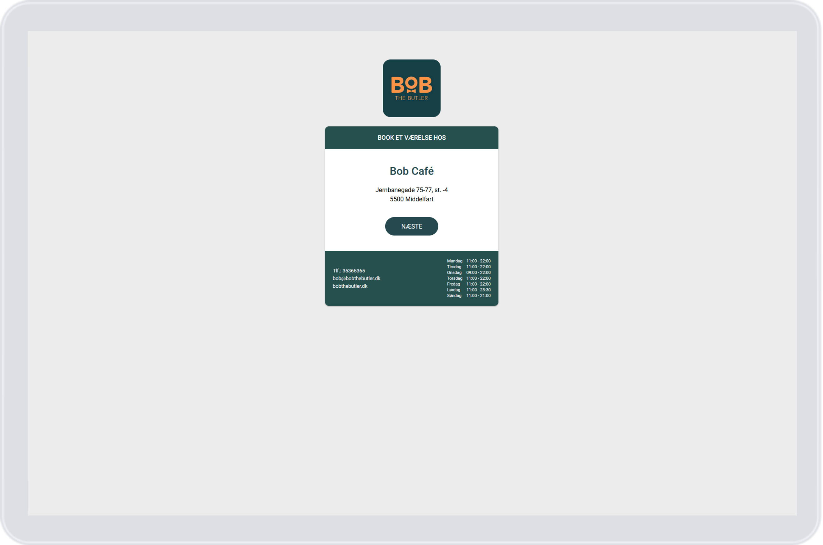 Rooms - Start booking fra web