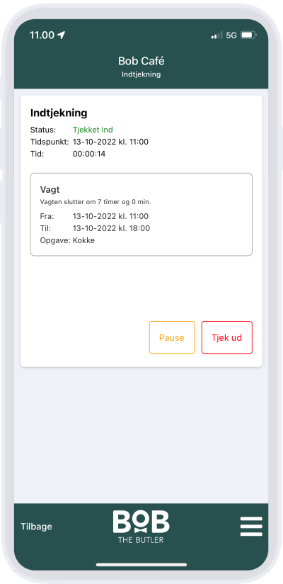 Medarbejder app - Tag en vagt