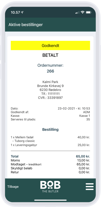 Bestillings-app - Godkendt