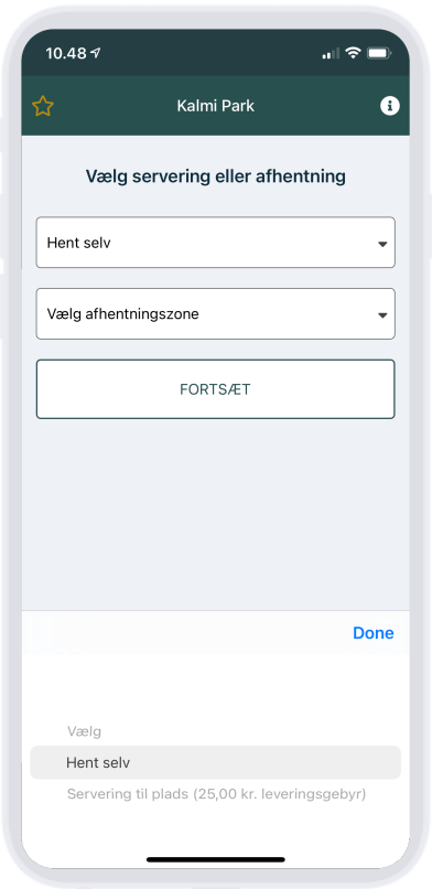 Bestillings-app - Hent selv