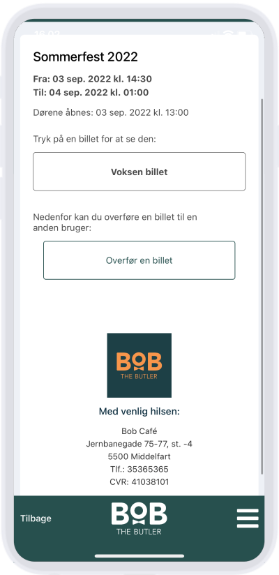 Bestillings app - Køb billetter til events